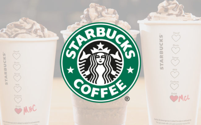 Molten chocolate drinks feature with Starbucks logo overlay