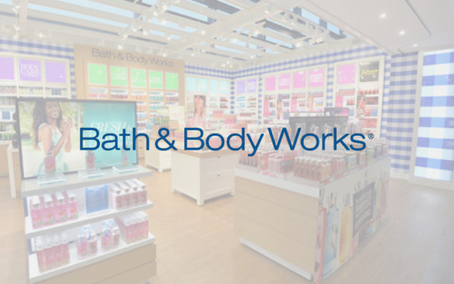 Bath & Body Works logo at Palouse Place overlaid on image of store interior