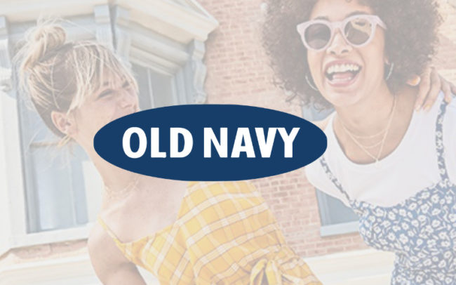 Old Navy logo at Palouse Place overlaid on two women outside in summer clothes